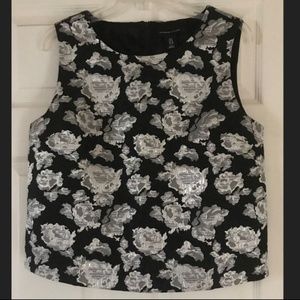 Adrienne Vittadini Sleeveless Metallic Floral Top